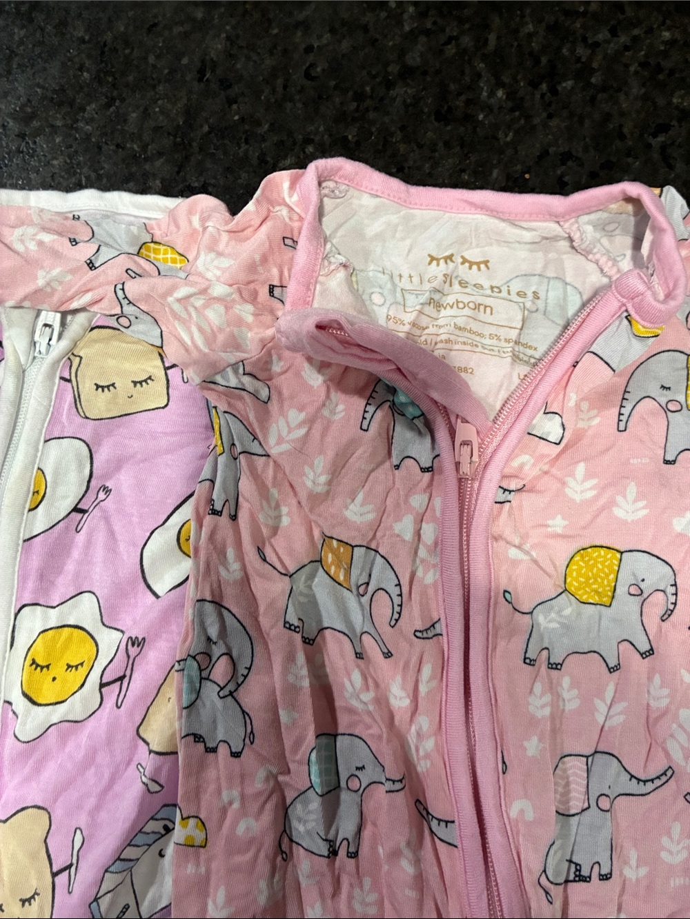 Little Sleepies Pink Elephant Print Newborn Sleep Sack